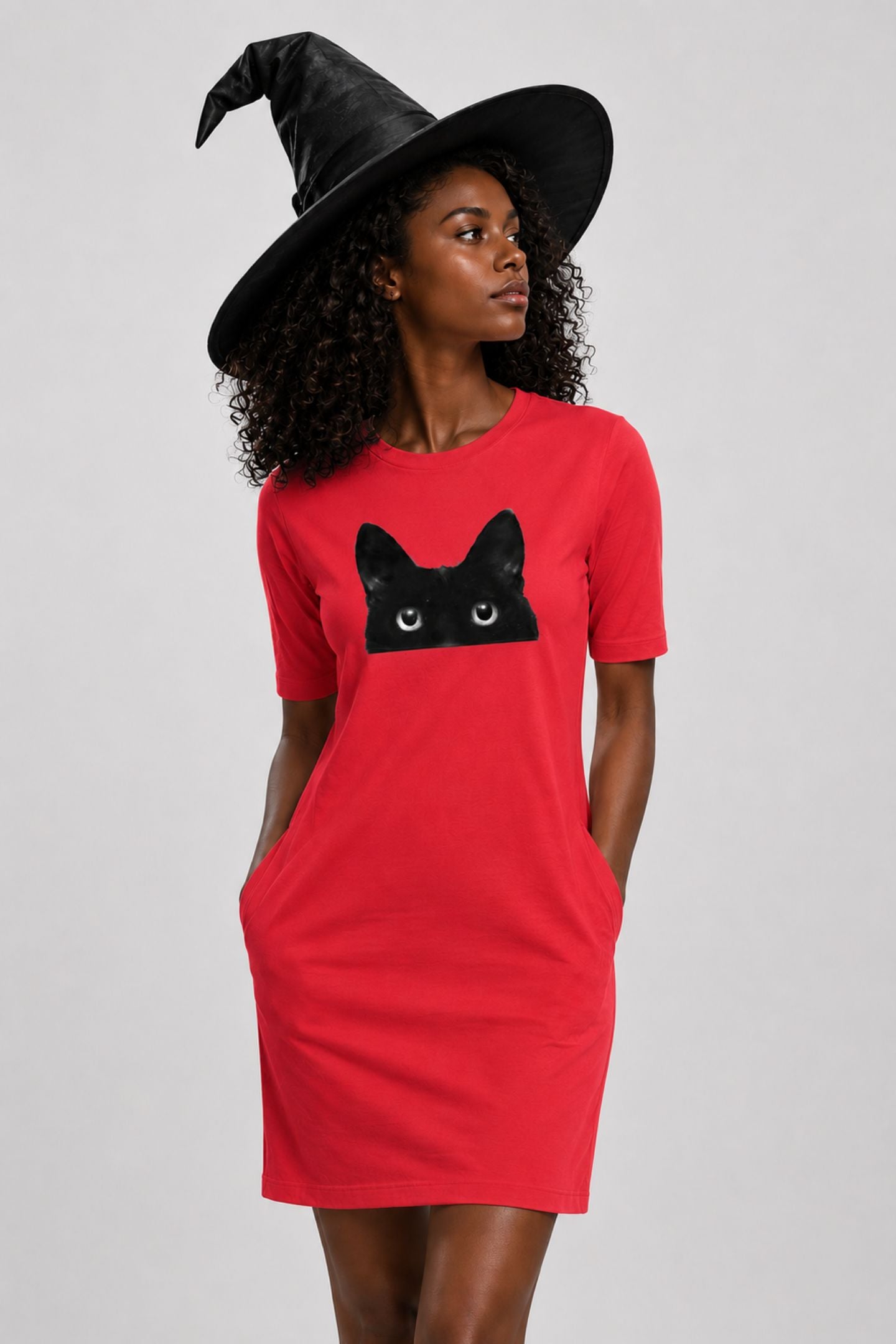 T-shirt Dress With Pockets - Everlasting Black (4 Colours) (Slim Fit)
