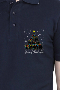 Polo Neck T-Shirt (Men) - Meowy Christmas (8 Colours)