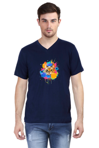 V Neck T-Shirt (Men) - Splishy Splishy Cat (5 Colours)