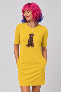 T-shirt Dress With Pockets - Chocolate Charm (3 Colours) (Slim Fit)