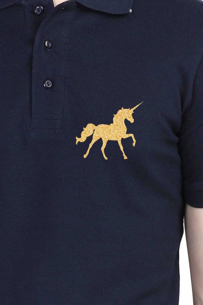 Polo Neck T-Shirt (Men) - Mystical Unicorn (9 Colours)