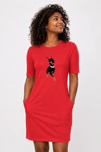 T-shirt Dress With Pockets - Graceful Guard (4 Colours) (Slim Fit)