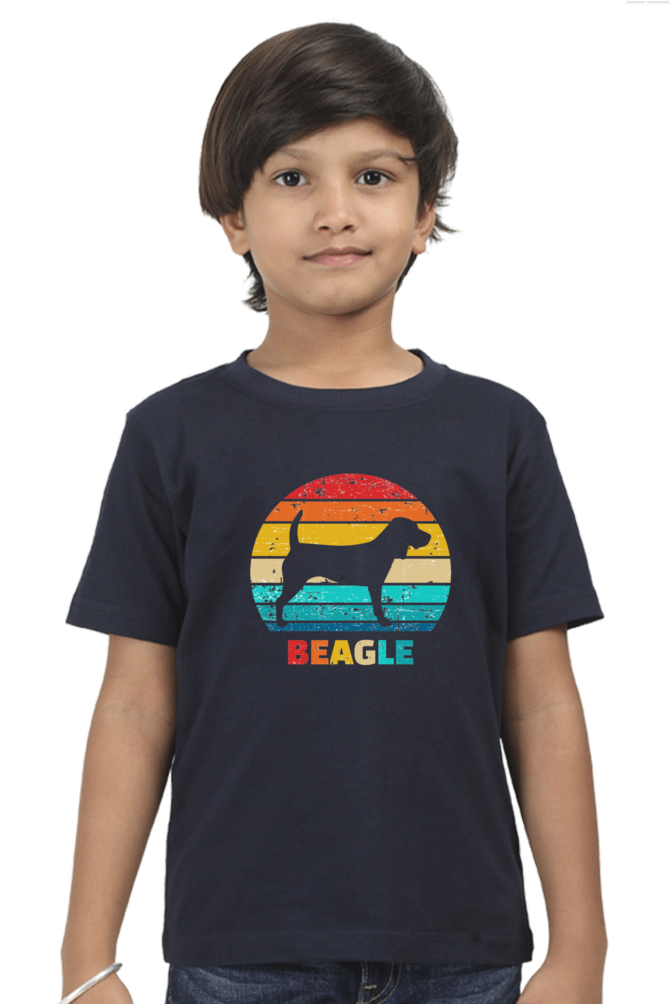 Round Neck T-Shirt (Boys) - Beagle Sunset (10 Colours)