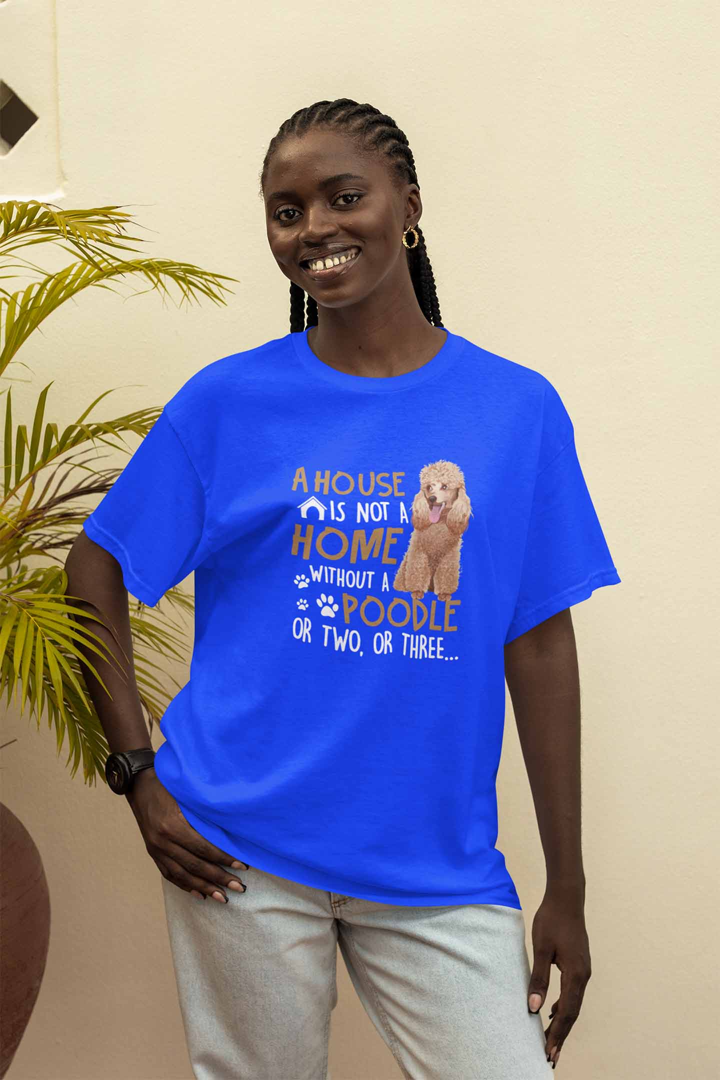 Round Neck T-Shirt (Women) - Poodle Doodle (5 colours)