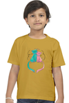 Round Neck T-Shirt (Boys) - Cats In Love (10 Colours)