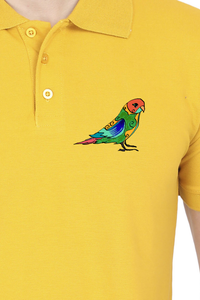 Polo Neck T-Shirt (Men) - Pretty Jandaya Parakeet (3 Colours)