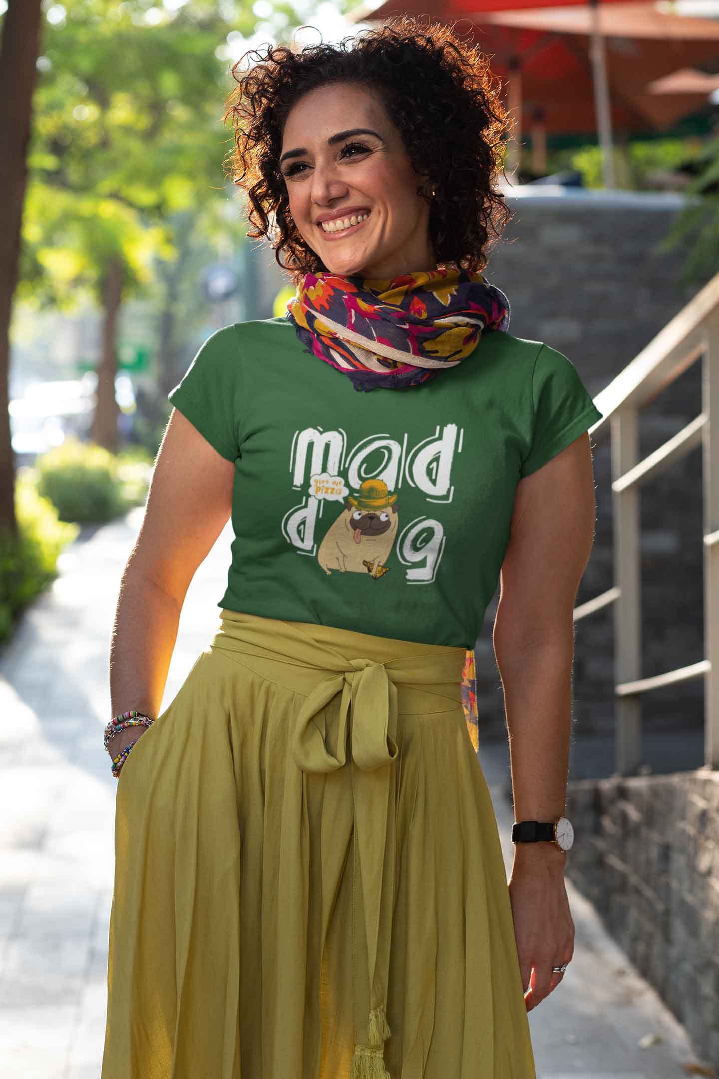 Round Neck T-Shirt (Women) - Pizza Pug (10 colours)