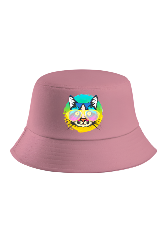 Cat With Glasses Bucket Hat (3 Colours)