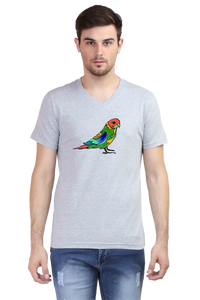 V Neck T-Shirt (Men) - Pretty Jandaya Parakeet (2 Colours)