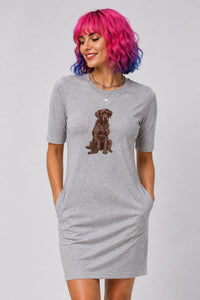 T-shirt Dress With Pockets - Chocolate Charm (3 Colours) (Slim Fit)