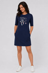 T-shirt Dress With Pockets - Forever Footsteps (3 Colours) (Slim Fit)