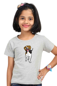 Round Neck T-Shirt (Girls) - Fun Loving Beagle (7 Colours)