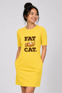 T-shirt Dress With Pockets - Fat Cat (3 Colours) (Slim Fit)