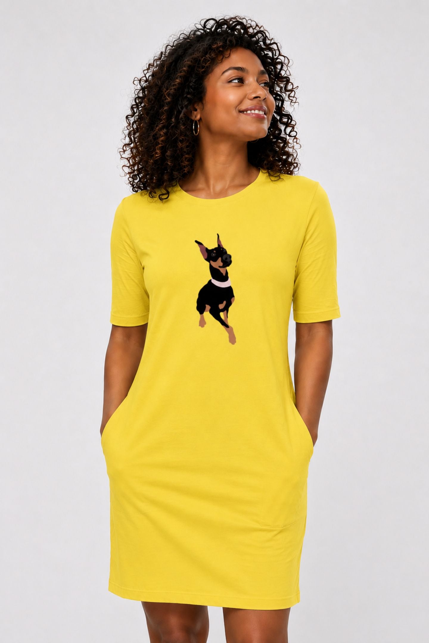 T-shirt Dress With Pockets - Graceful Guard (4 Colours) (Slim Fit)