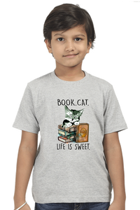 Round Neck T-Shirt (Boys) - Nerdy Kitty (10 Colours)