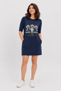 T-shirt Dress With Pockets - Fresh White Cat (3 Colours) (Slim Fit)