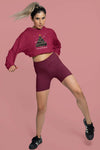 Crop Hoodie (Women) - Meowy Christmas (4 Colours)