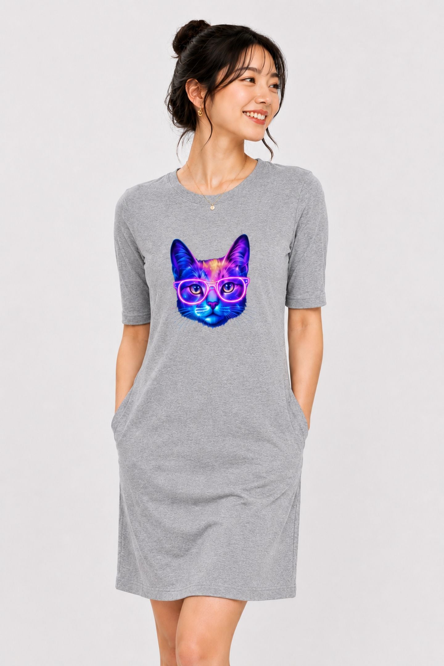 T-shirt Dress With Pockets - Best Friend Fur Real (6 Colours) (Slim Fit)