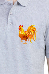 Polo Neck T-Shirt (Men) - Cock-a-Doodle-Doo (8 Colours)