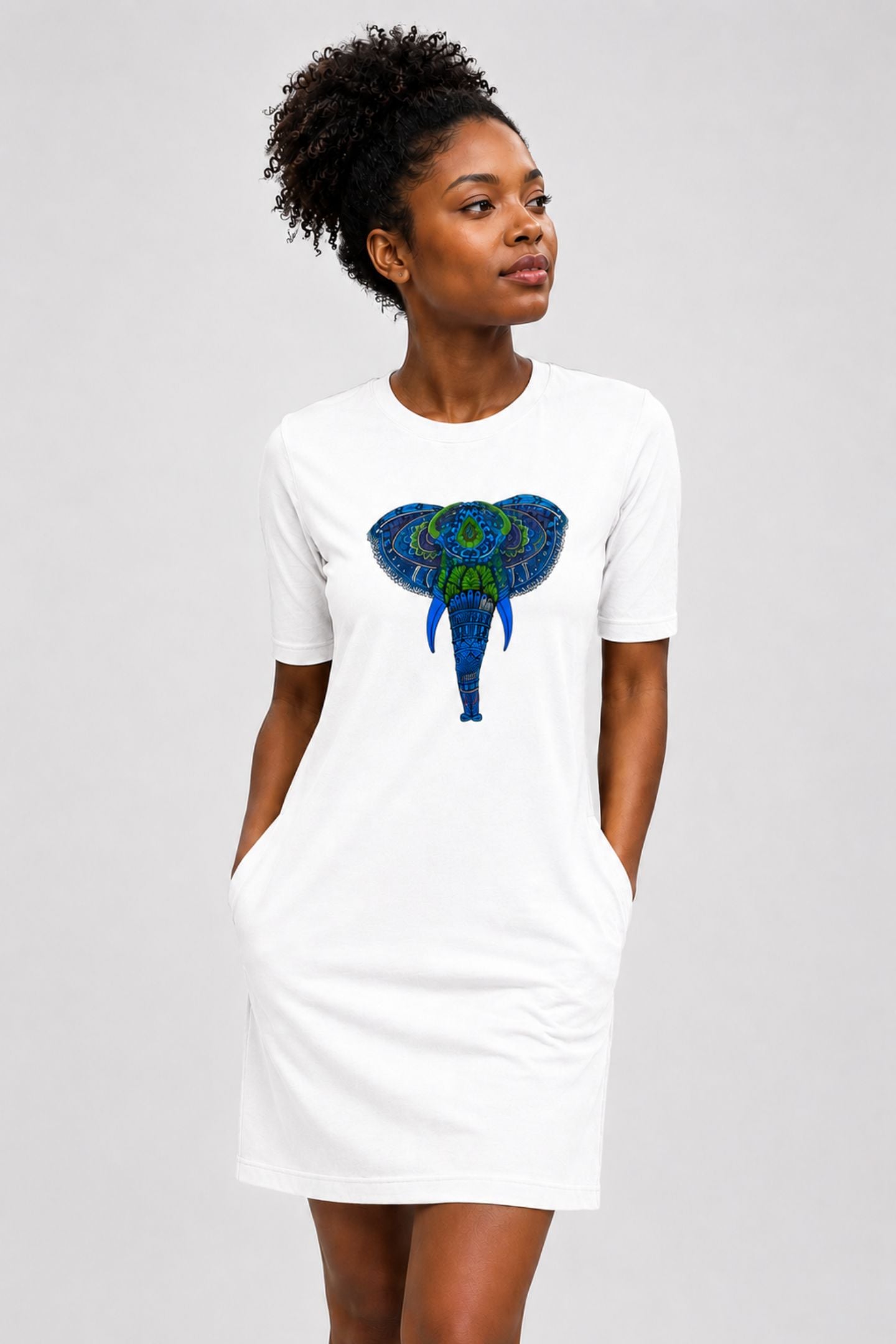 T-shirt Dress With Pockets - Elephantastic (4 Colours) (Slim Fit)