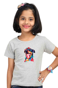 Round Neck T-Shirt (Girls) - Pawfectly Bright Hound (7 Colours)