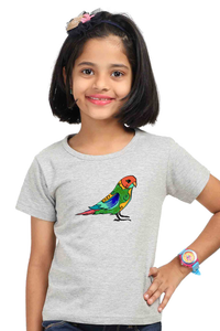 Round Neck T-Shirt (Girls) - Pretty Jandaya Parakeet (5 Colours)