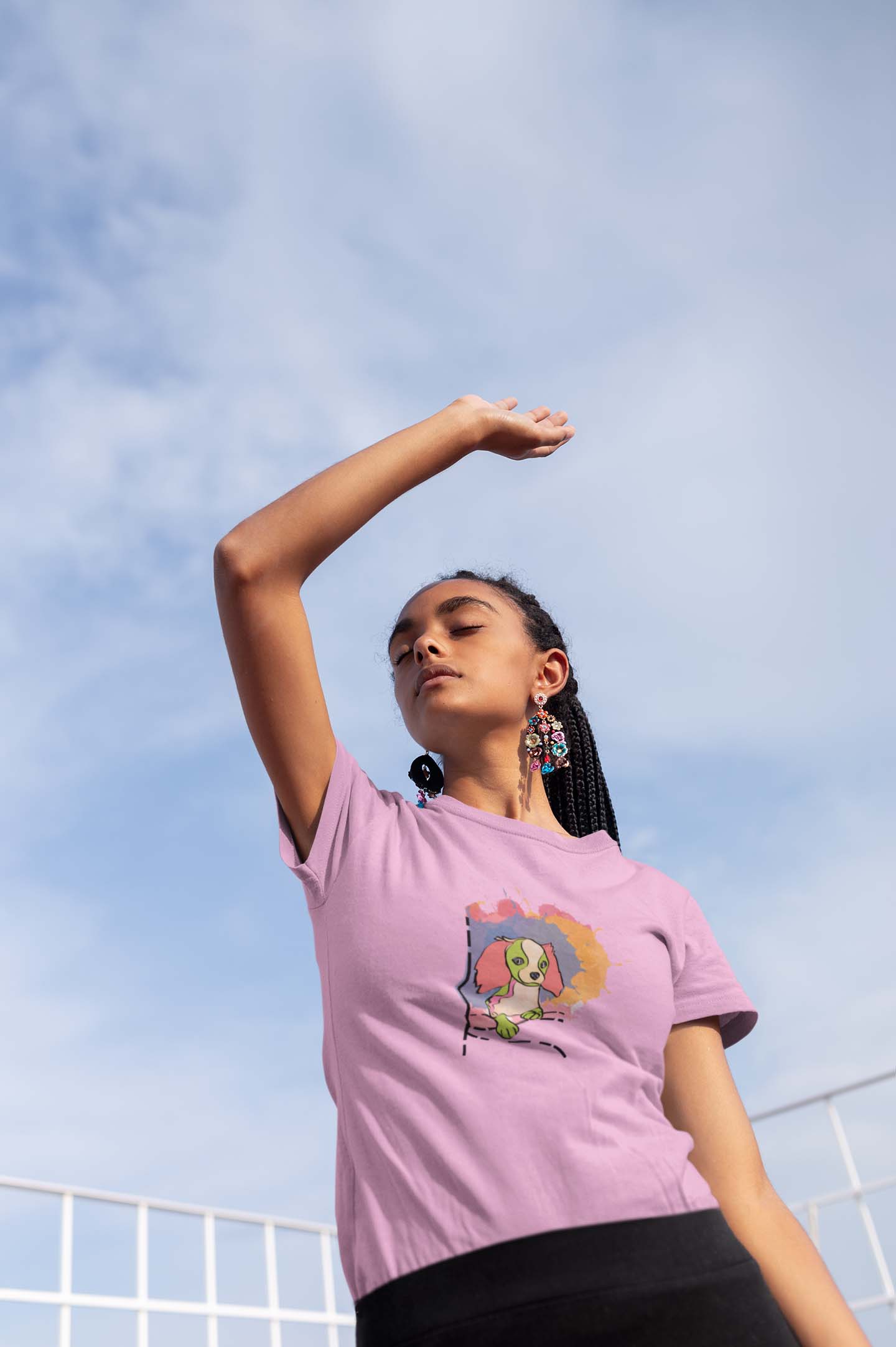 Round Neck T-Shirt (Women) - Cavalier King Charles Spaniel (11 colours)