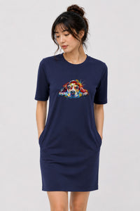 T-shirt Dress With Pockets - Droopy Dog Eyes (6 Colours) (Slim Fit)