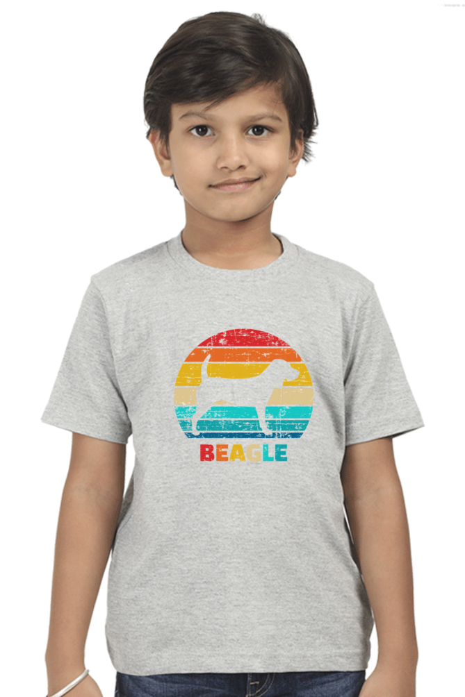 Round Neck T-Shirt (Boys) - Beagle Sunset (10 Colours)