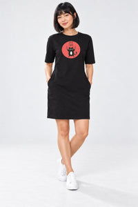 T-shirt Dress With Pockets - Love Me, Human (6 Colours) (Slim Fit)