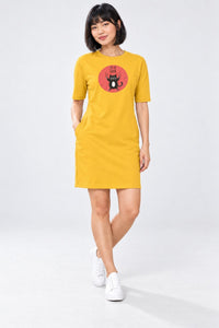 T-shirt Dress With Pockets - Love Me, Human (6 Colours) (Slim Fit)