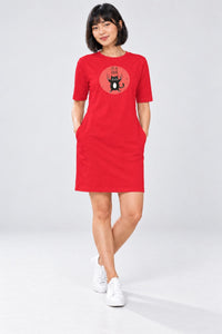 T-shirt Dress With Pockets - Love Me, Human (6 Colours) (Slim Fit)