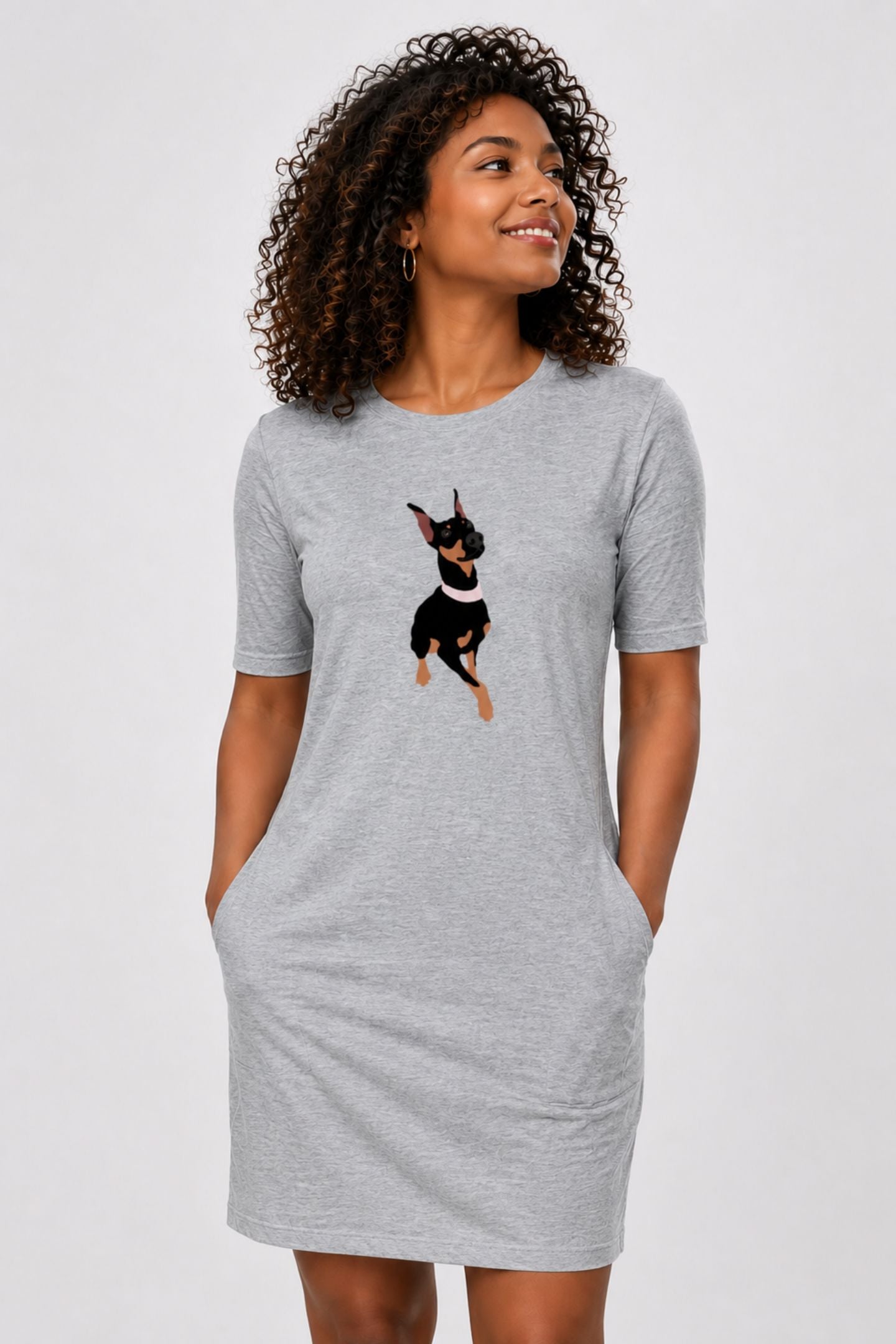 T-shirt Dress With Pockets - Graceful Guard (4 Colours) (Slim Fit)