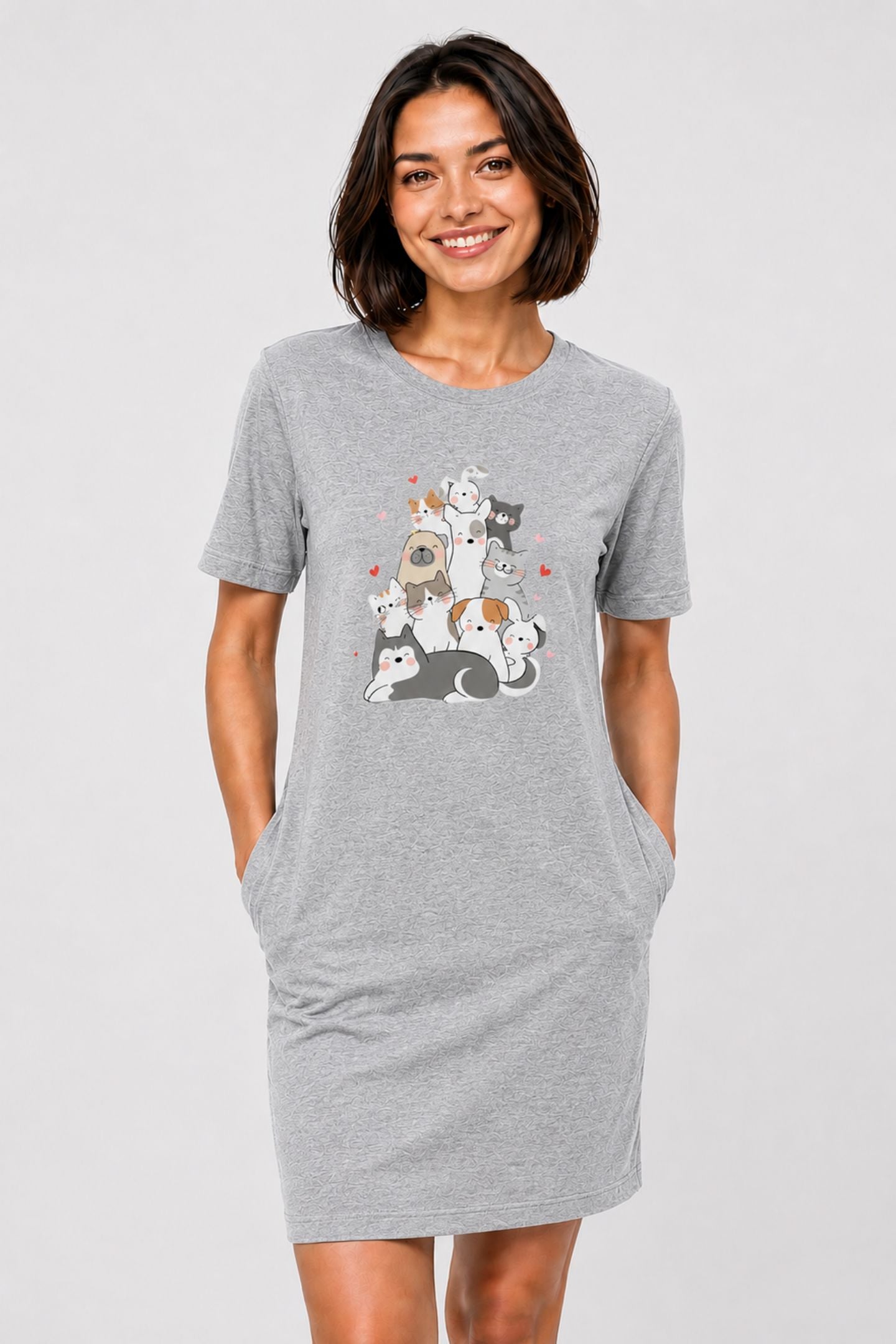 T-shirt Dress With Pockets - Cuddle Crew (5 Colours) (Slim Fit)