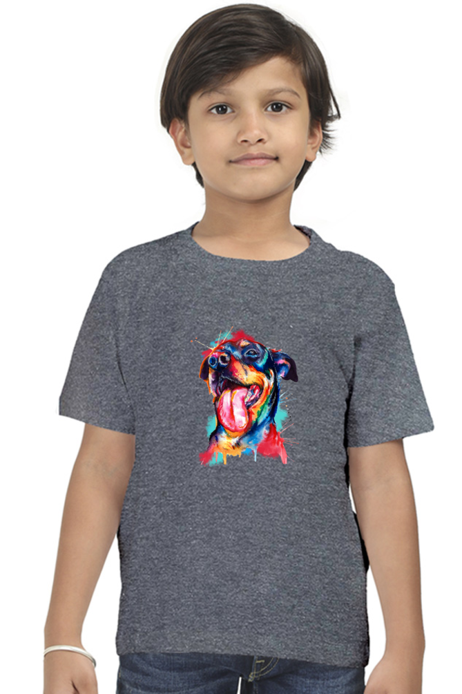 Round Neck T-Shirt (Boys) - Pawfectly Bright Hound (10 Colours)