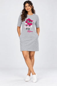 T-shirt Dress With Pockets - Meow-gnificent Cat Mom (3 Colours) (Slim Fit)