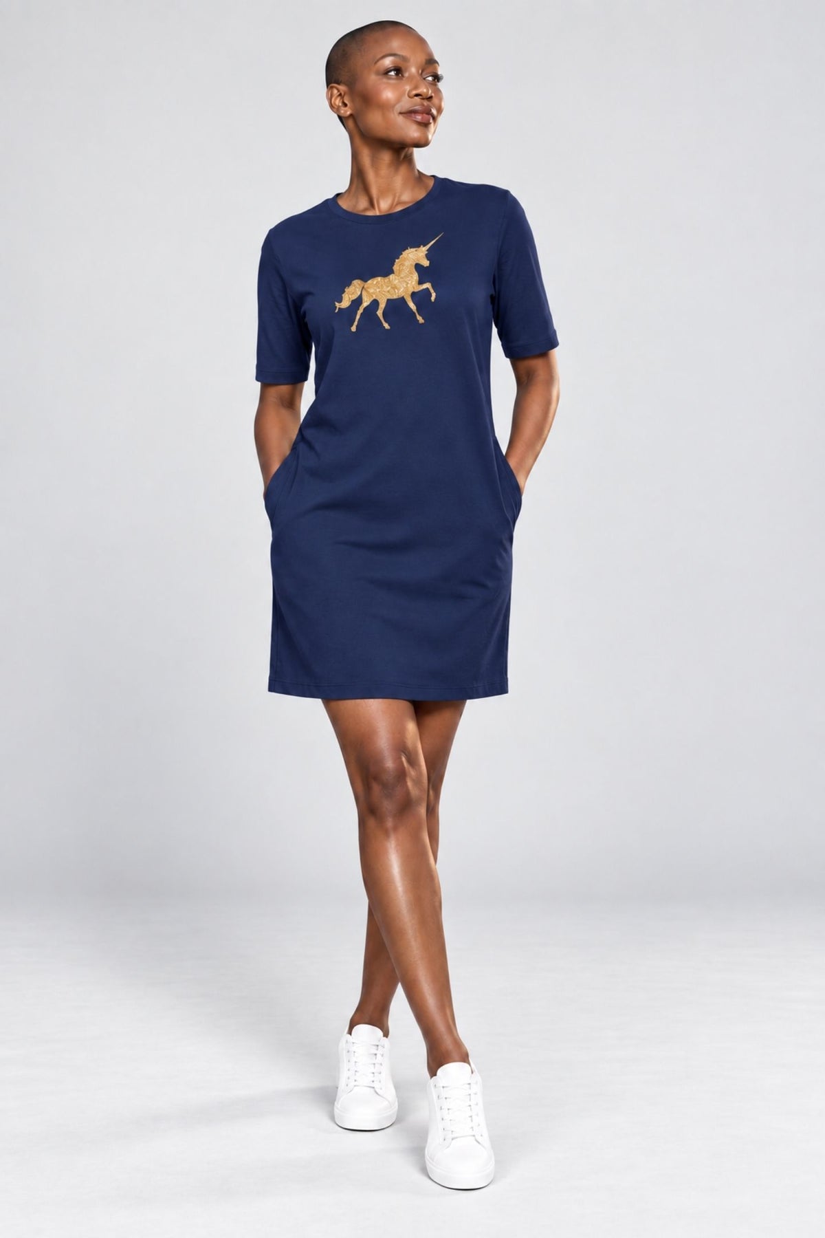 T-shirt Dress With Pockets - Mystical Unicorn (5 Colours) (Slim Fit)