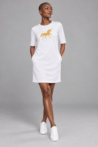 T-shirt Dress With Pockets - Mystical Unicorn (5 Colours) (Slim Fit)