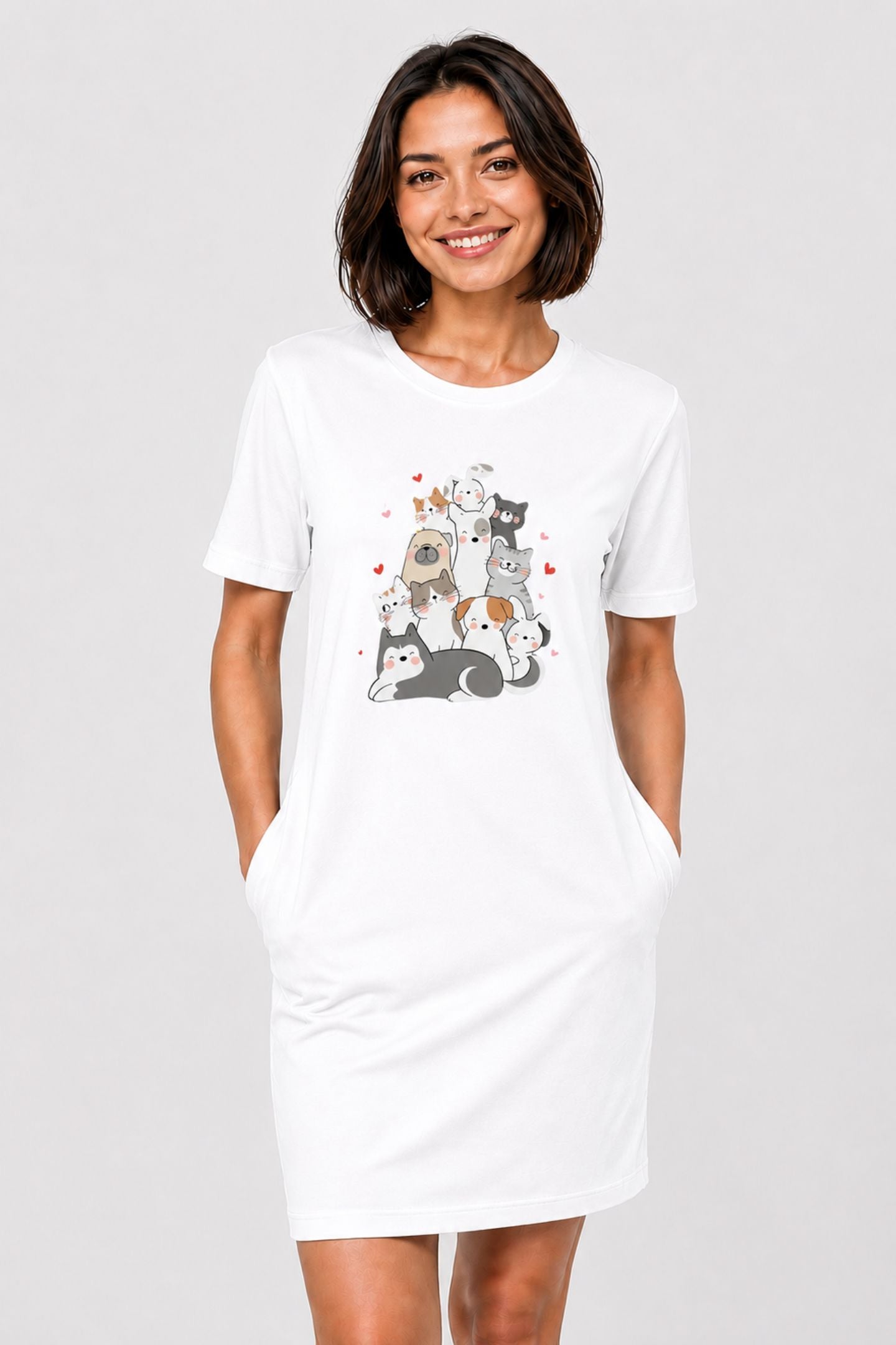 T-shirt Dress With Pockets - Cuddle Crew (5 Colours) (Slim Fit)
