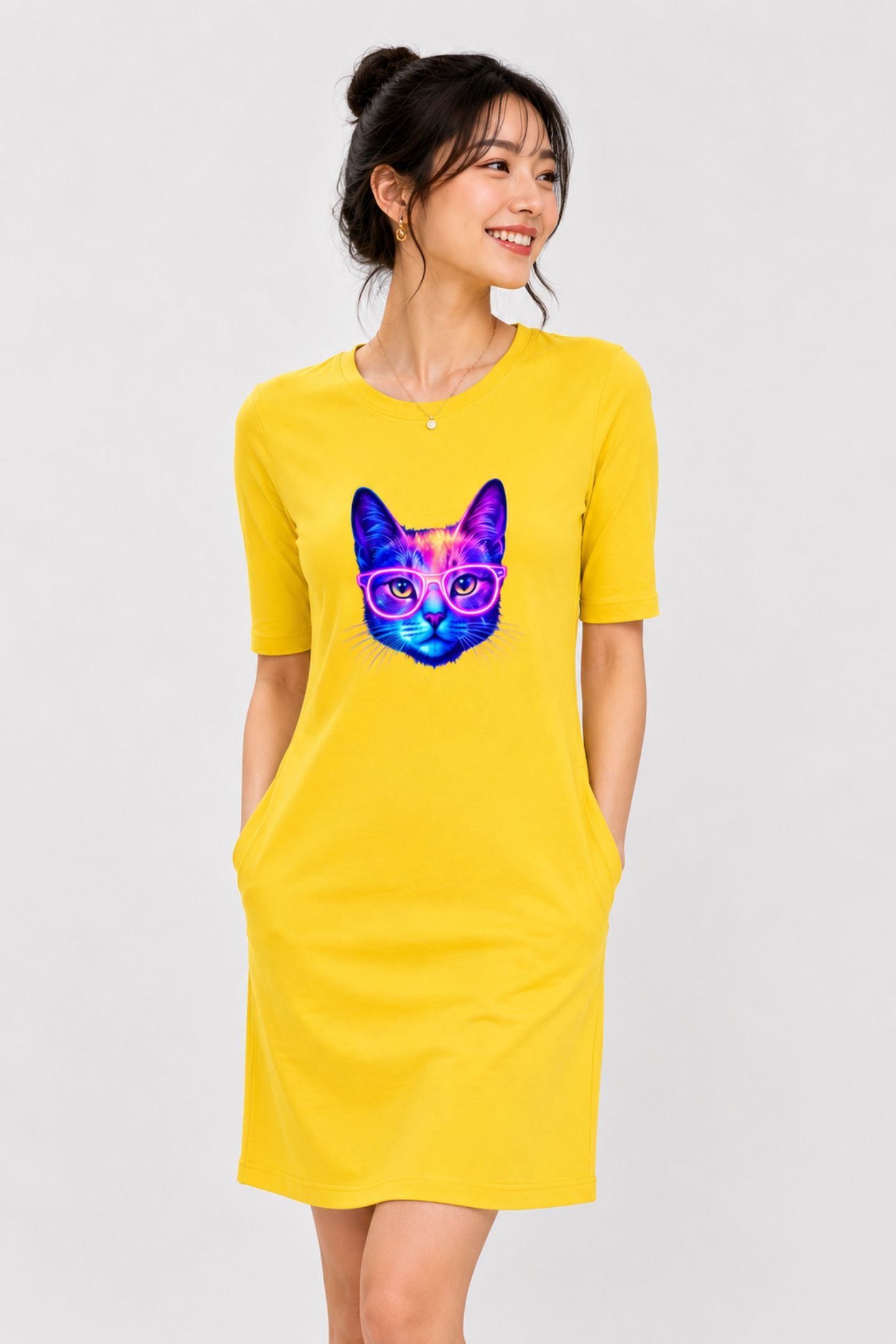 T-shirt Dress With Pockets - Best Friend Fur Real (6 Colours) (Slim Fit)