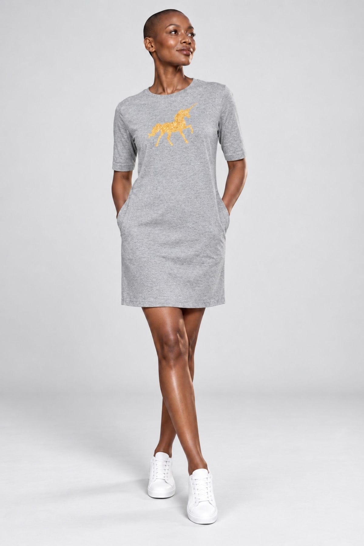 T-shirt Dress With Pockets - Mystical Unicorn (5 Colours) (Slim Fit)