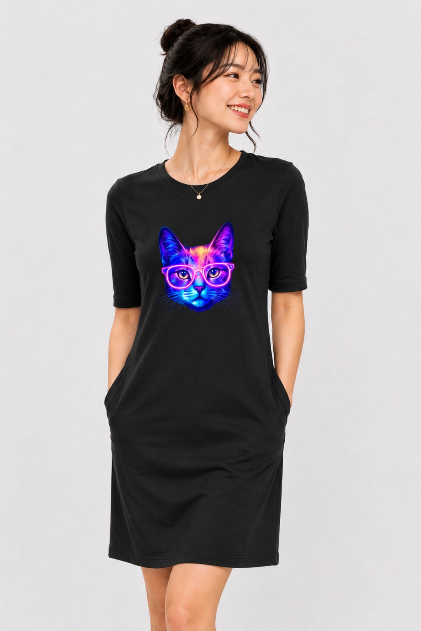 T-shirt Dress With Pockets - Best Friend Fur Real (6 Colours) (Slim Fit)