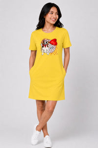 T-shirt Dress With Pockets - Beagle Furever Love (6 Colours) (Slim Fit)