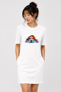 T-shirt Dress With Pockets - Droopy Dog Eyes (6 Colours) (Slim Fit)