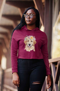 Crop Hoodie (Women) - Golden Blooms (7 Colours)