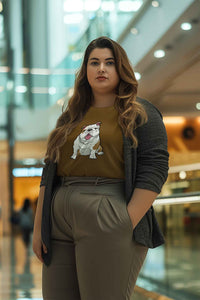 Round Neck T-Shirt (Women) - Wringkly Sprinkly Bulldog (11 colours)