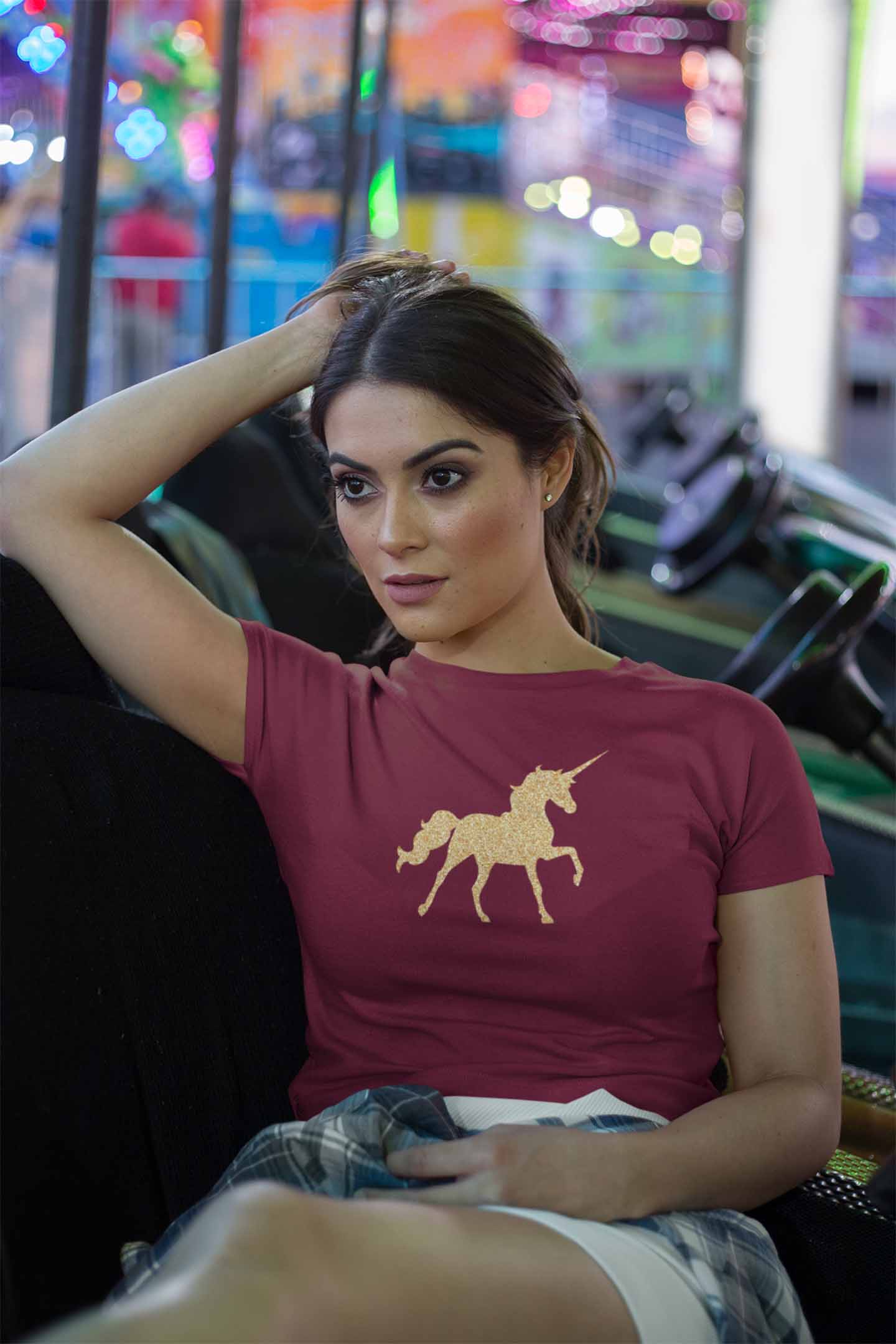 Round Neck T-Shirt (Women) - Mystical Unicorn (11 colours)
