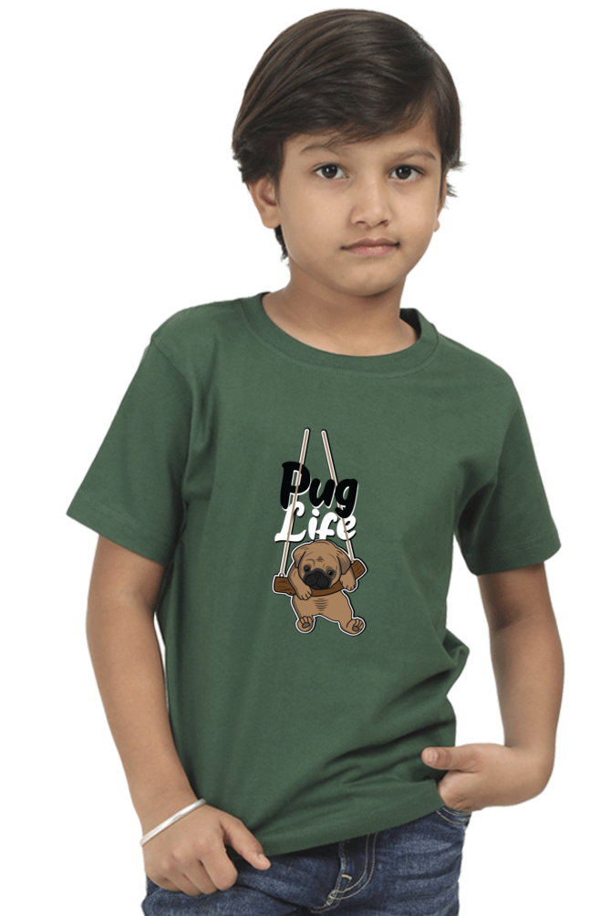 Round Neck T-Shirt (Boys) - Pug Life (10 Colours)
