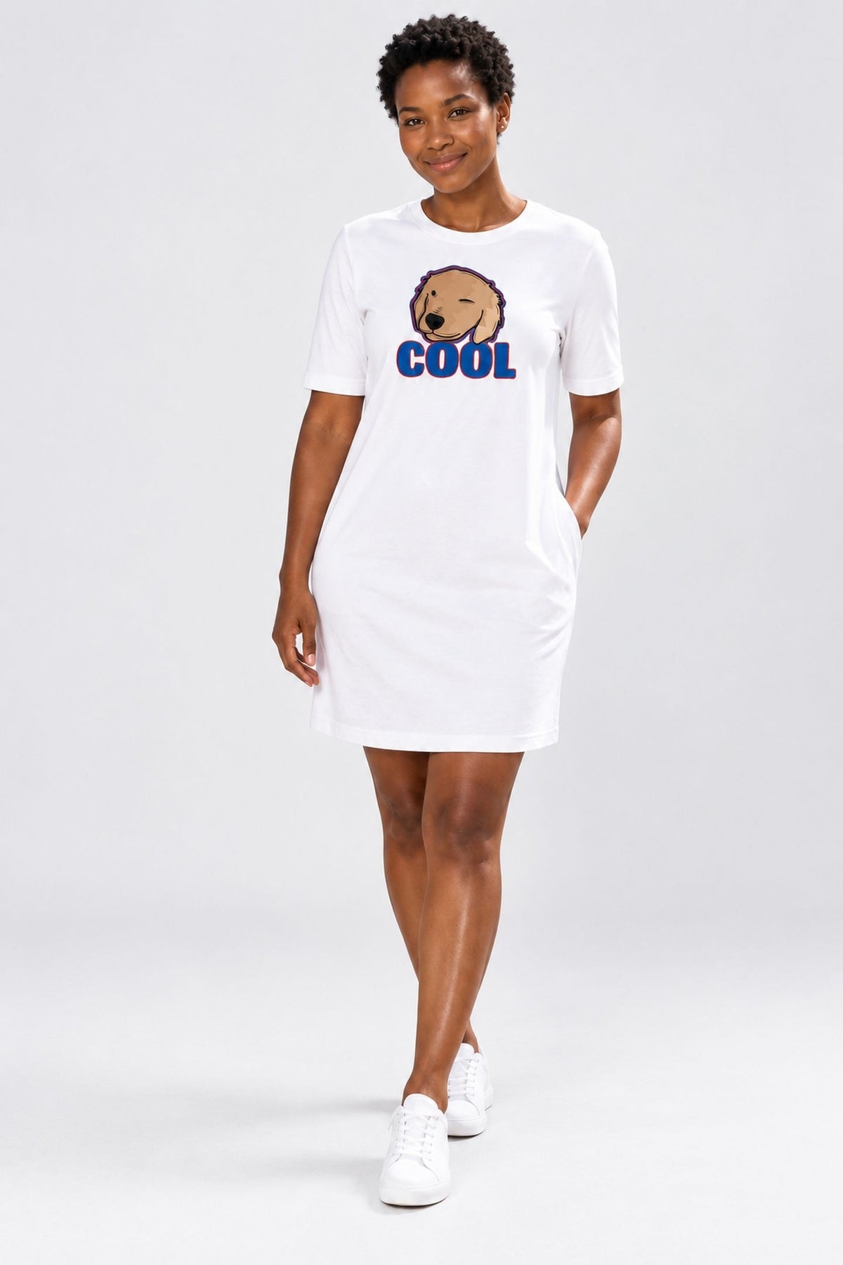 T-shirt Dress With Pockets - Labra-dorable (2 Colours) (Slim Fit)
