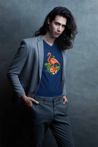 V Neck T-Shirt (Men) - Fashionable Flamingo (5 Colours)